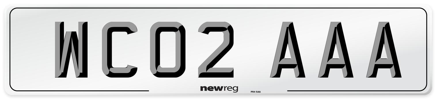 WC02 AAA Number Plate from New Reg